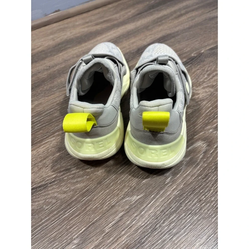 SOREL Kinetic‎ Impact Strap Grey Yellow Mesh Sneakers LL6029-278 Womens 9.5